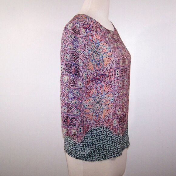 Anthropologie Maeve Shirt Top Silk Size 2 Back Button Up Lightweight Blouse - Picture 6 of 9